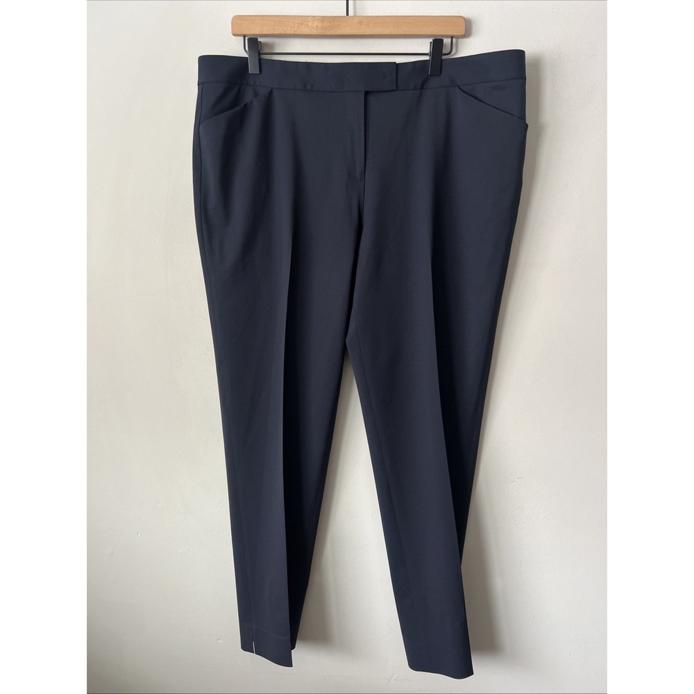 Lafayette 148 New York Womens Size 16 Pants Irving Trousers Career Stretch Navy